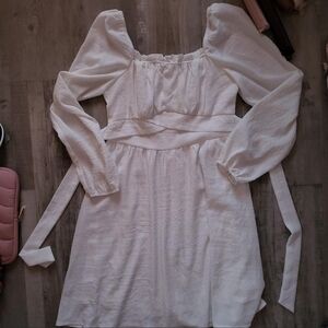 SHEIN White Long Sleeve Dress